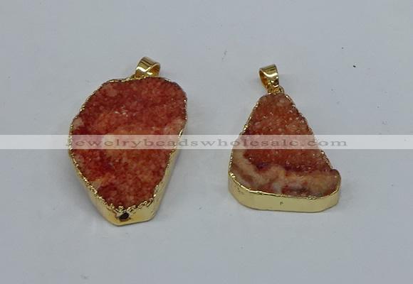 NGP8616 25*30mm - 28*40mm freeform druzy agate pendants wholesale