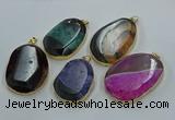 NGP8633 32*45mm - 46*48mm freeform druzy agate pendants wholesale