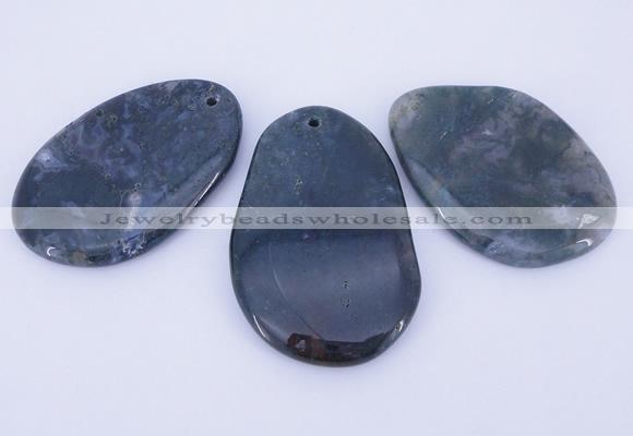 NGP865 5PCS 35-45mm*50-65mm freeform moos agate gemstone pendants