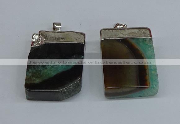 NGP8682 26*36mm rectangle druzy agate pendants wholesale