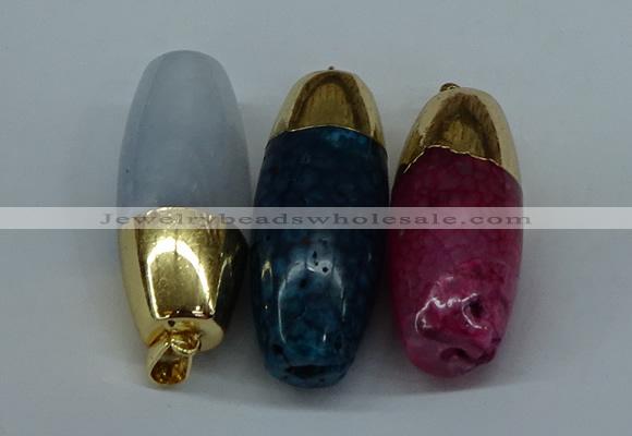 NGP8742 18*44mm rice agate gemstone pendants wholesale