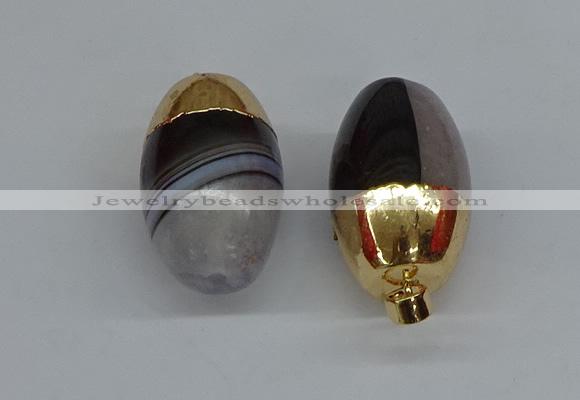 NGP8751 17*30mm rice agate gemstone pendants wholesale