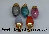 NGP8752 17*30mm rice agate gemstone pendants wholesale