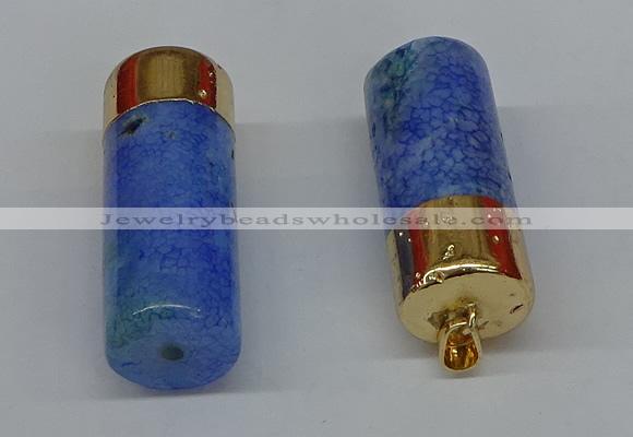 NGP8765 18*40mm tube agate gemstone pendants wholesale