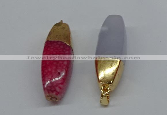 NGP8778 14*40mm rice agate gemstone pendants wholesale