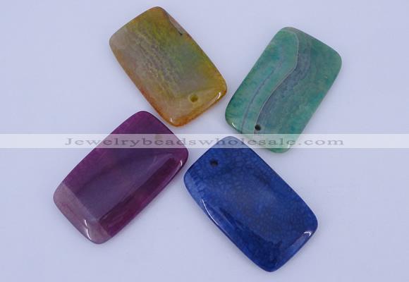 NGP882 5PCS 30*50mm rectangle agate gemstone pendants wholesale