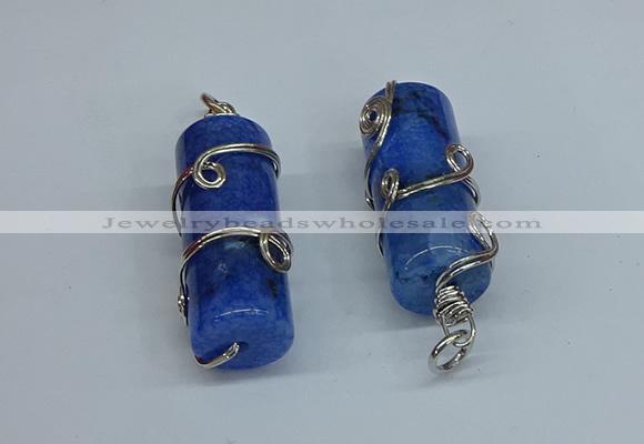 NGP8820 18*45mm tube agate gemstone pendants wholesale