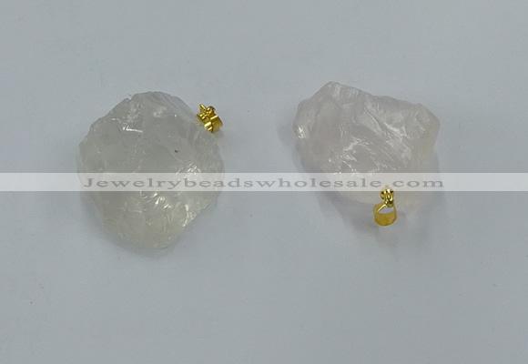 NGP8855 20*25mm - 30*40mm nuggets white crystal pendants wholesale