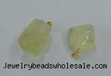 NGP8857 20*25mm - 30*40mm nuggets lemon quartz pendants wholesale