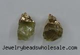 NGP8863 20*25mm - 30*40mm nuggets lemon quartz gemstone pendants