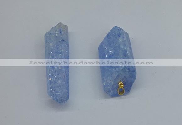 NGP8882 16*38mm - 25*60mm sticks crackle quartz pendants wholesale