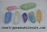 NGP8885 16*38mm - 25*60mm sticks crackle quartz pendants wholesale