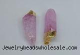 NGP8890 10*35mm - 20*45mm sticks crackle quartz pendants