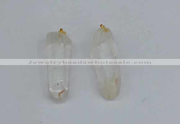 NGP8898 12*40mm - 14*42mm sticks white crystal pendants wholesale