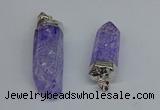 NGP8902 15*40mm - 18*60mm sticks crackle quartz pendants