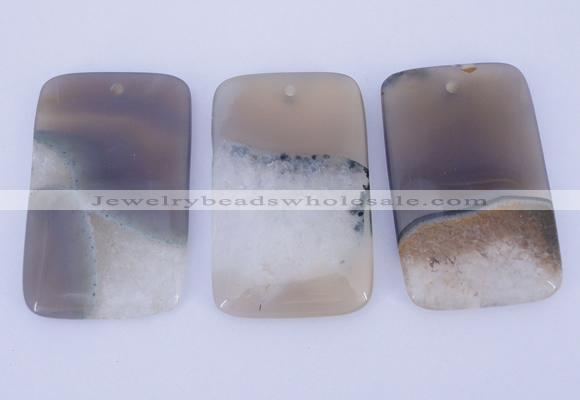 NGP911 5PCS 34*54mm rectangle agate druzy geode gemstone pendants