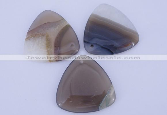 NGP914 5PCS 45*45mm triangle agate druzy geode gemstone pendants