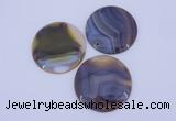 NGP934 5PCS 52mm flat round agate gemstone pendants wholesale