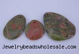 NGP939 5PCS 30-50mm*35-65mm freeform unakite gemstone pendants