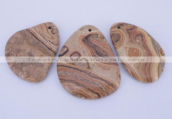 NGP944 5PCS 35-45mm*55-65mm freeform picture jasper gemstone pendants