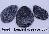 NGP947 5PCS 35-55mm*50-65mm freeform snowflake obsidian gemstone pendants