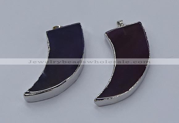 NGP9502 22*60mm - 25*65mm horn agate gemstone pendants wholesale