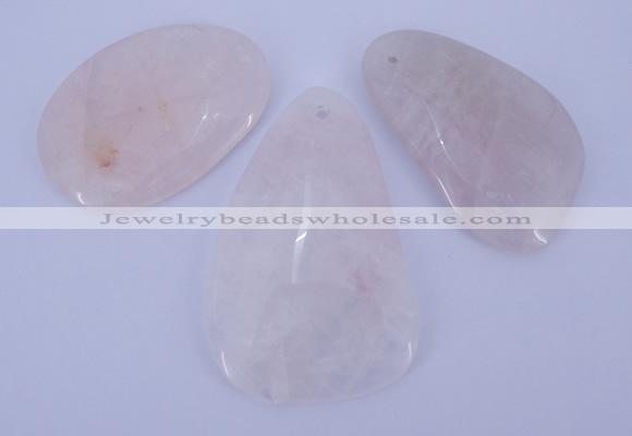 NGP959 5PCS 35-45mm*50-65mm freeform rose quartz gemstone pendants