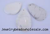 NGP960 5PCS 35-45mm*50-65mm freeform white howlite turquoise pendants