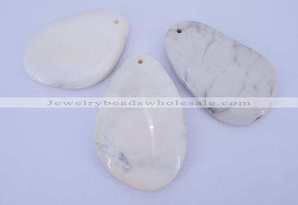 NGP960 5PCS 35-45mm*50-65mm freeform white howlite turquoise pendants