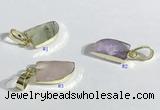 NGP9714 11*15mm horn-shaped  mixed gemstone pendants wholesale