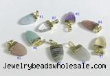 NGP9715 11*16mm arrowhead-shaped  mixed gemstone pendants wholesale