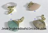 NGP9718 11*16mm fan-shaped  mixed gemstone pendants wholesale