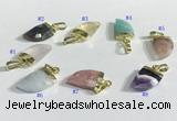 NGP9721 11*16mm horn-shaped  mixed gemstone pendants wholesale