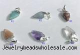 NGP9724 9*15mm arrowhead-shaped  mixed gemstone pendants wholesale