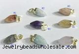 NGP9725 10*16mm bullet-shaped  mixed gemstone pendants wholesale