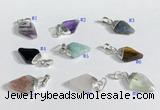 NGP9729 11*15mm arrowhead-shaped  mixed gemstone pendants wholesale