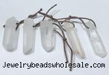 NGP9764 10*30mm-12*45mm sticks white crystal pendants