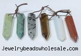 NGP9766 12*40mm-15*55mm sticks mixed gemstone pendants