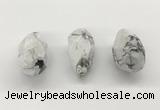 NGP9803 22*35mm - 25*40mm faceted nuggets white howlite pendants