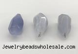 NGP9807 22*35mm - 25*40mm faceted nuggets blue lace agate pendants