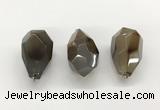 NGP9808 22*35mm - 25*40mm faceted nuggets agate pendants