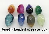 NGP9815 22*35mm - 25*40mm faceted nuggets mixed druzy geode agate pendants