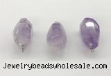 NGP9820 22*35mm - 25*40mm faceted nuggets lavender amethyst pendants