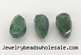 NGP9823 22*35mm - 25*40mm faceted nuggets green aventurine jade pendants