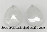 NGP9830 32*42mm - 35*45mm faceted nuggets white jade pendants