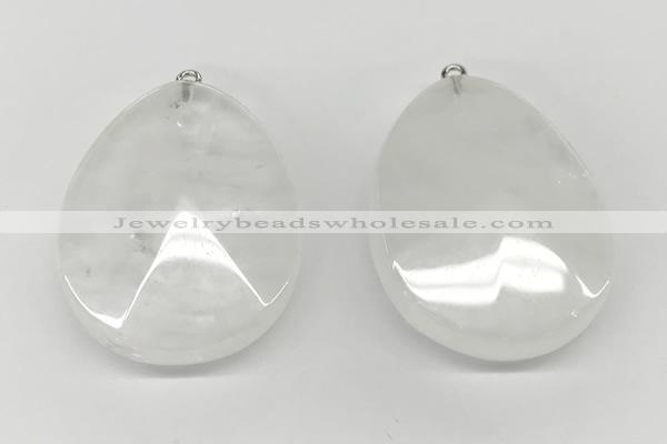 NGP9830 32*42mm - 35*45mm faceted nuggets white jade pendants