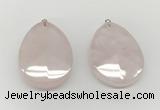 NGP9831 32*42mm - 35*45mm faceted nuggets rose quartz pendants