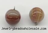 NGP9844 20mm round line agate gemstone pendants