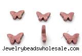 NGP9858 12*18mm butterfly pink wooden jasper pendant