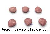 NGP9863 13*14mm faceted flat teardrop pink wooden jasper pendant